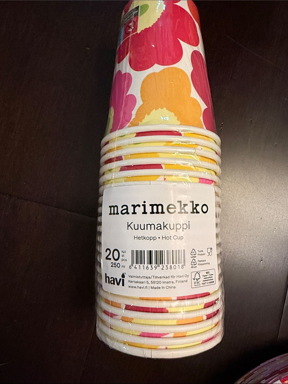 Marimekko Pink Yellow Floral Disposable Party Tableware Set - Picture 4 of 5